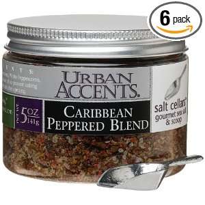 Urban Accents Caribbean Peppered Sea Salt, 5.0 Ounce Jars (Pack of 6)