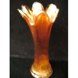  Marigold 7 Imperial Ripple Carnival Glass Vase 