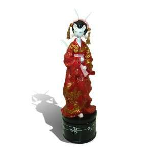 Irresistible Musical Cat Figurine in Japanese Kimono from the Catwalk 