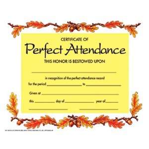  Certificate Perfect Attendance 30Pk