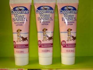 Coppertone Water Babies 50spf Sunscreen Lotion 3x .6oz  