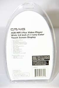 New CRAIG CMP621F 4GB  Video Media Player Color Touch Screen 