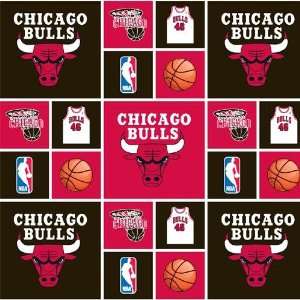   Broadcloth Chicago Bulls Fabric By The Yard Arts, Crafts & Sewing