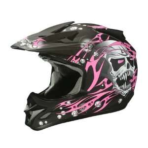  AFX Youth FX 18Y Skull Full Face Helmet Large  Pink Automotive