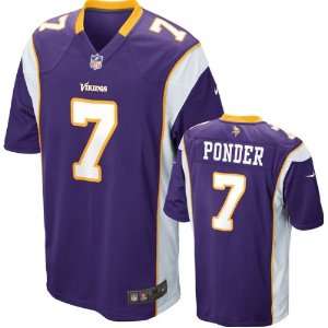  Christian Ponder Youth Jersey Home Purple Game Replica #7 