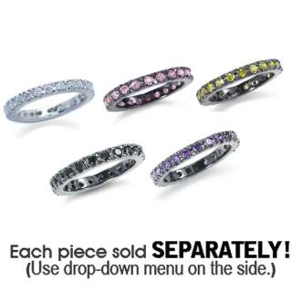 Cubic Zirconia (CZ) 925 Sterling Silver Eternity Band/Stack Ring 