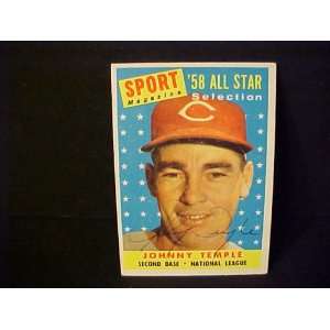 Johnny Temple Cincinnati Redlegs #478 1958 Topps Autographed Baseball 