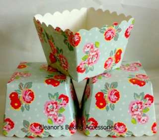 Vintage floral square muffin cupcake liners cases 20pcs  
