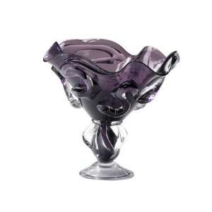    Small Art Glass Bowl in Tyrian Purple and Clear