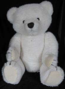 Dakin Vintage White Bear Plush 1985 Jointed Stuffed Toy  