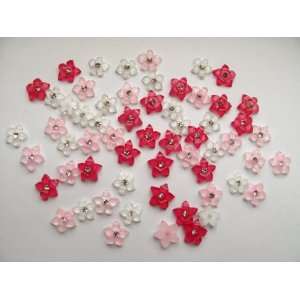 Nail Art 3d 60 Pieces Mix Color Crystal /Rhinestone Flower for Nails 