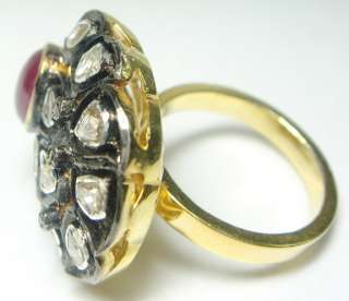 58ct ROSE/ANTIQUE CUT DIAMOND & RUBY ANNIVERSARY RING  