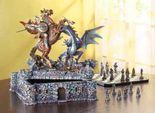 Medieval Castle Chess Set Dragons Knights  
