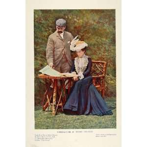   Edwardian Couple Man Woman Costume   Original Print