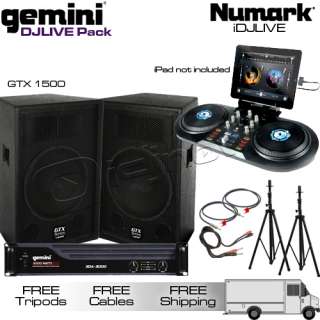   iDJ Live GEMINI GTX 1500 XGA 3000 DJ EQUIPMENT SPEAKER PA SOUND SYSTEM