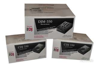 Pioneer DJM 350 Player and Two CDJ 350 DJ Mixers Black Bundle Display 