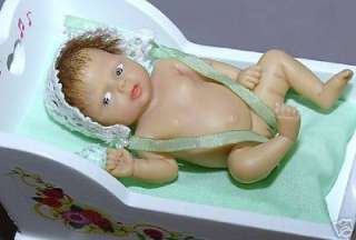 Ashton Drake Musical Cradle Hush Little 3 Resin Baby Girl Doll NIB 