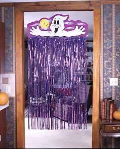 Friendly Ghost Door Fringe Curtain Halloween Decoration  