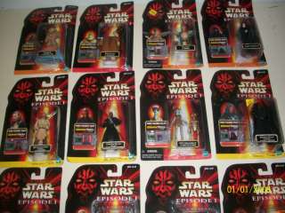 STAR WARS, 12 ACTION FIGURES, EPISODE I, COMMTECH CHIP, COLLECTION 1 2 