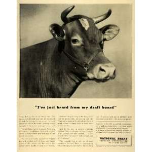 1942 Ad National Dairy Products World War II Milk Farm Cow Cattle Army 