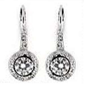   Sterling Silver Round Cubic Zirconia Fashion Dangle Earrings Jewelry