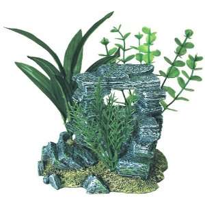   Rock Arch with Plants Aquarium Ornament, Small