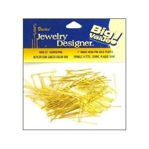  Darice Jewelry Designer Head Pins 1 Brass Gold Plate 