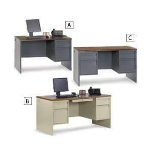  SANDUSKY LEE Office Desks   Putty Desk/Medium Oak Top 