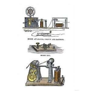  Diagrams of Morses Telegraph Apparatus, Key, and Register 