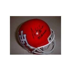 Andre Ware Autographed Houston Cougars Schutt Mini Helmet with 89 