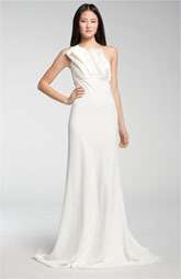 Carmen Marc Valvo One Shoulder Origami Detail Gown $850.00