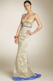Nicole Miller Crinkle Bustier Gown  