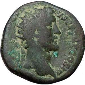 ANTONINUS PIUS 140AD Dupondius Ancient Roman Coin ANNONA Produce year 