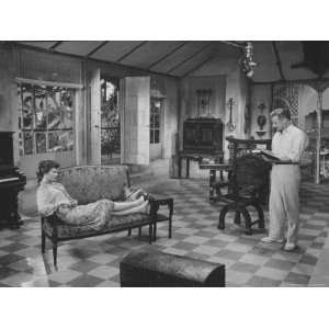 Actors Art Carney and Lois Smith During Scenes from Skits in His Show 