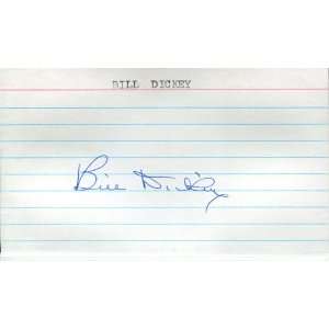 Bill Dickey Autographed 3x5 Card