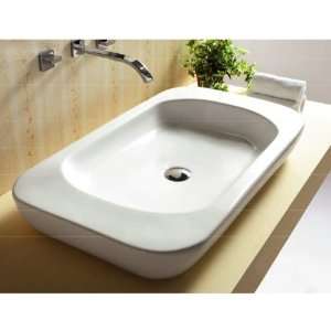  Caracalla CA4278 Rectangular White Ceramic Vessel Bathroom 