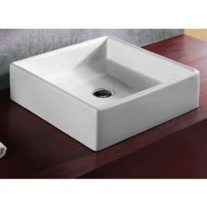  Caracalla CA4040 Square White Ceramic Vessel Bathroom Sink 
