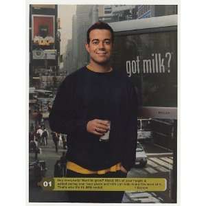  2001 Carson Daly Got Milk Mustache Photo Print Ad