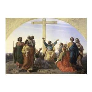 Dispersion of The Apostles by Charles Gleyre. Size 29.81 inches width 