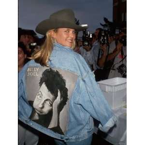  Model Christie Brinkley, Wearing Cowboy Hat, Denim Jacket 