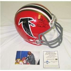 Deion Sanders Autographed Helmet   Throwback Falcons Proline 