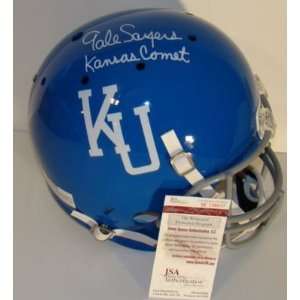 Gale Sayers Autographed Helmet   NEW Kansas Comet KU F S JSA