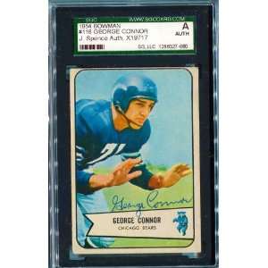  George Connor Autgraphed / Signed 1954 Bowman Card (JSA 