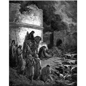 Pack of 4 Gloss Photo Stickers Gustave Dore The Bible The Ruins Of The 