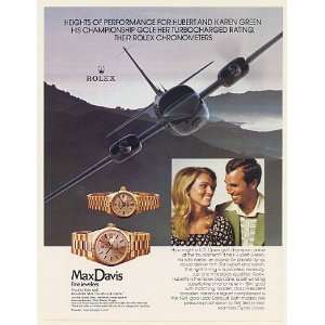  1979 Hubert Karen Green Golf Flying Rolex Watches Print Ad 