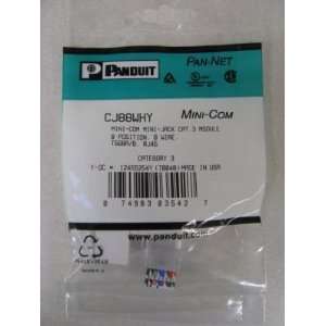  Panduit Cat3 Mini Com Jack, White CJ88WHY Electronics