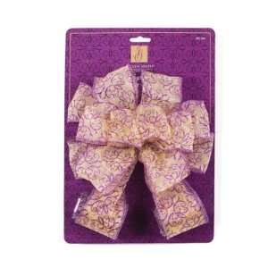 Jaclyn Smith Velvet Visions Tree Top Bow Gold Sheer with Purple 