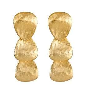  Kenneth Jay Lane   Hammered Golden Drop Earrings Jewelry
