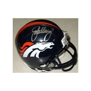 John Elway Autographed Denver Broncos Mini Football Helmet