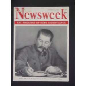 Joseph Stalin October 25 1943 Newsweek Magazine Professionally Matted 